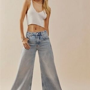 Free People Light Blue Flare Jeans
